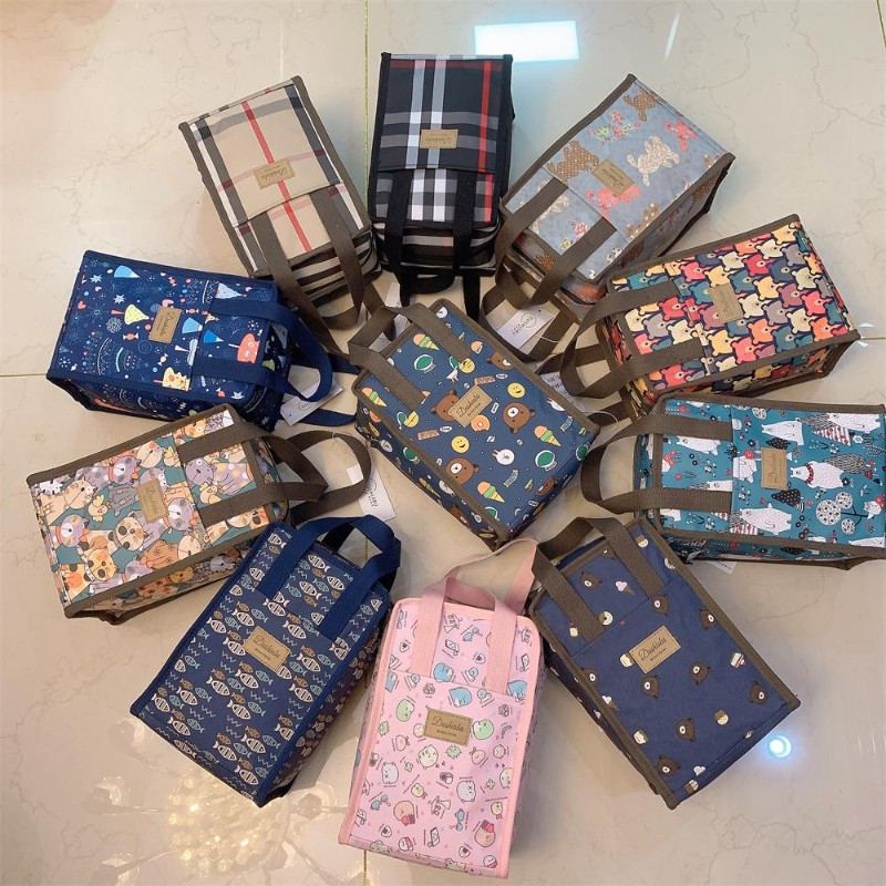 手提饭盒袋子便当包上班族防水加厚铝箔手拎带饭包焖烧杯壶保温袋