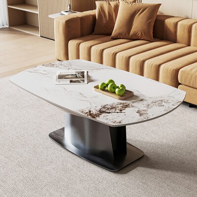 升降茶几餐桌两用二合一折叠一体可移动电动岩板小户型客厅全自动