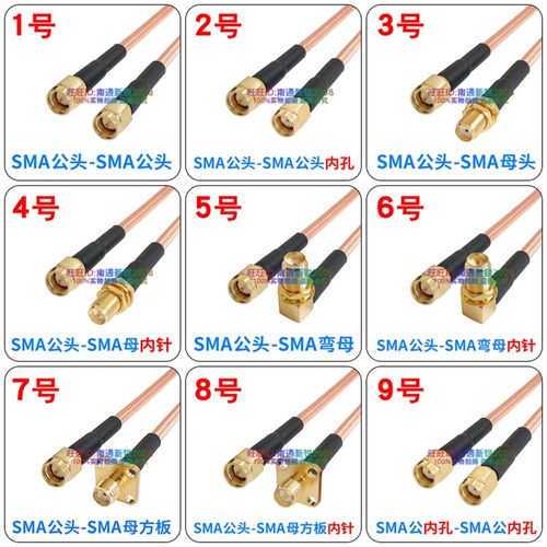 RG142射频同轴电缆SMA公头转母头天线延长转接线50欧姆-3镀银馈线