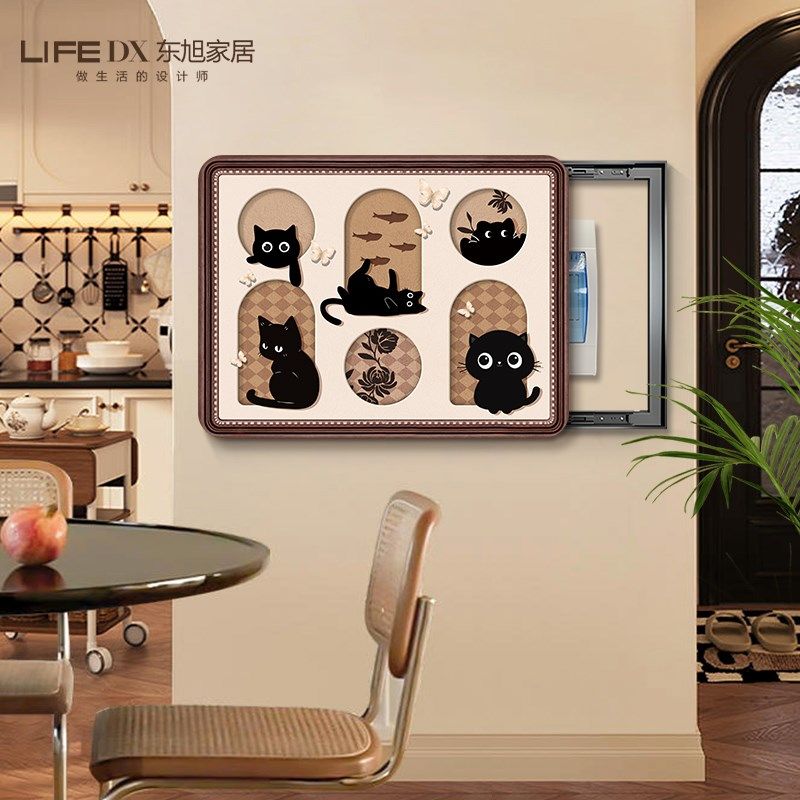 中古风电表箱装饰画免打孔配电箱遮挡电闸盒子总开关挂画餐厅壁画,家居饰品,现代装饰画,淘宝优惠券,粉丝福利购,淘宝优惠卷