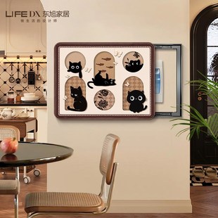 中古风电表箱装饰画免打孔配电箱遮挡电闸盒子总开关挂画餐厅壁画