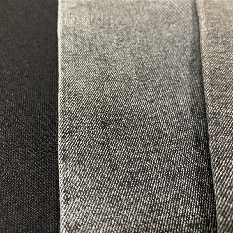 前进布业水洗黑色牛仔布料复古风套装男女牛仔裤用布烟灰色牛仔布