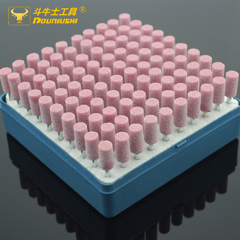 红钢玉硬质砂轮磨头金属除锈打磨尖头柱型火花仔小沙轮抛光电磨头