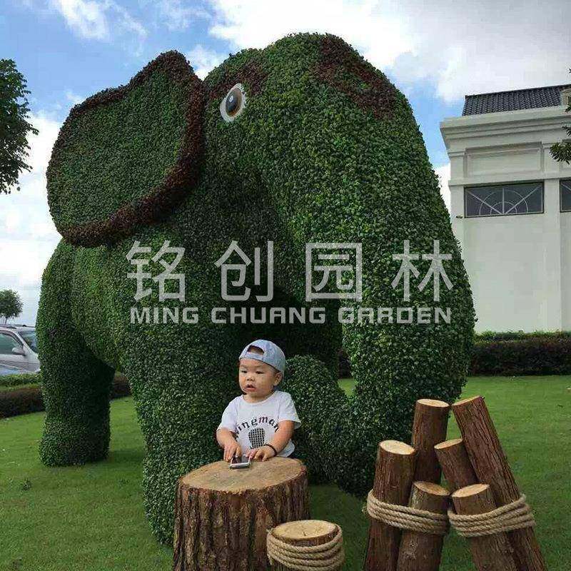 户外花绿雕工艺品艺术雕塑动物大型植草绿植摆件仿真绿雕真
