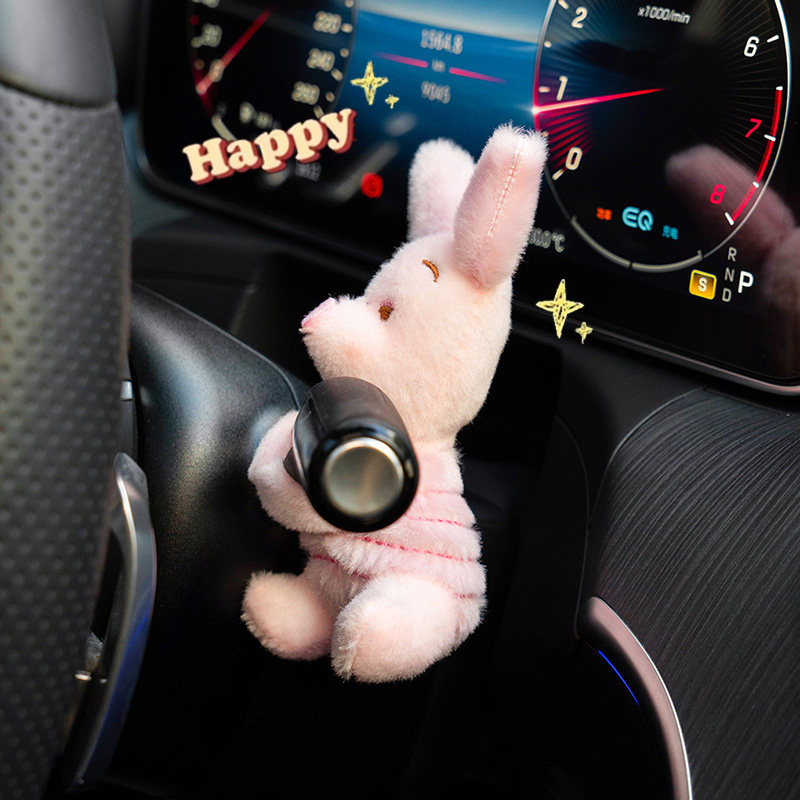 可爱皮杰猪汽车怀档装饰方向灯雨刮器拨杆玩偶公仔车内装饰品摆件