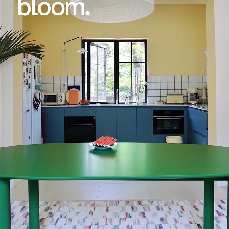 彩色书桌定制Happia办公桌双人长桌异形转角桌移动设计工作台