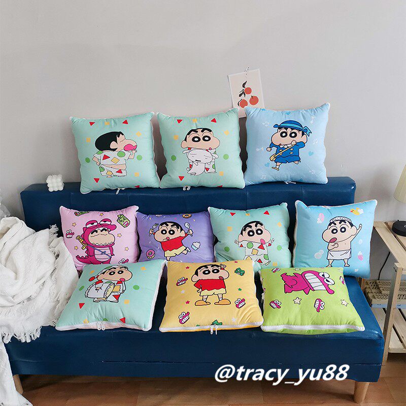 日系卡通睡衣小新抱枕被办公室午睡空调被沙发靠枕可折叠小盖被