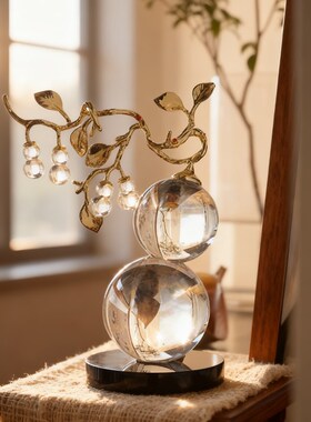 梵凡艺术福禄大吉白水晶母子葫芦客厅玄关桌面摆件乔迁开业礼品