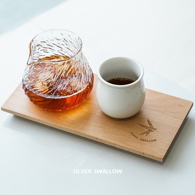 银时燕 咖啡馆木托盘手冲咖啡木托 双杯实木COMBO出餐托盘
