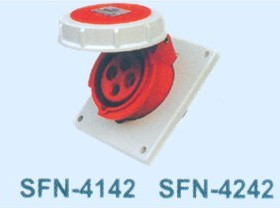 SFE上丰防水工业插座SFN-4242 32A 四极暗装斜座 IP67 四芯插座