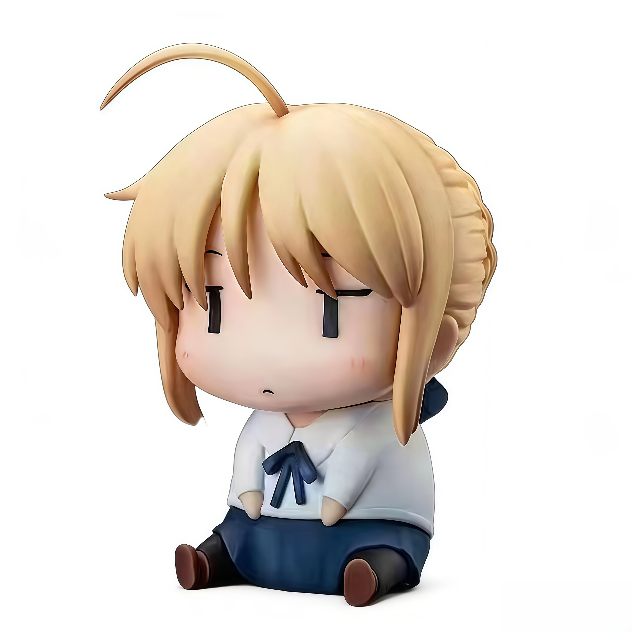 Q版坐姿塞巴滑稽脸模型摆件Fate/stay night UBW saber车载摆件