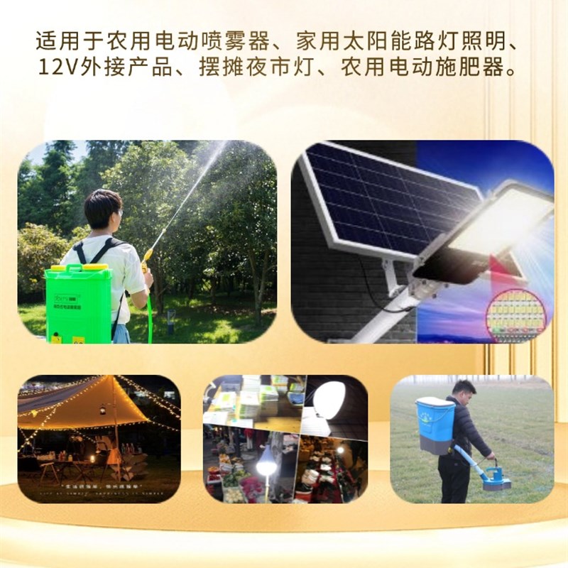 电动背负式喷雾器农用V专用蓄电池抽水机配件锂电池