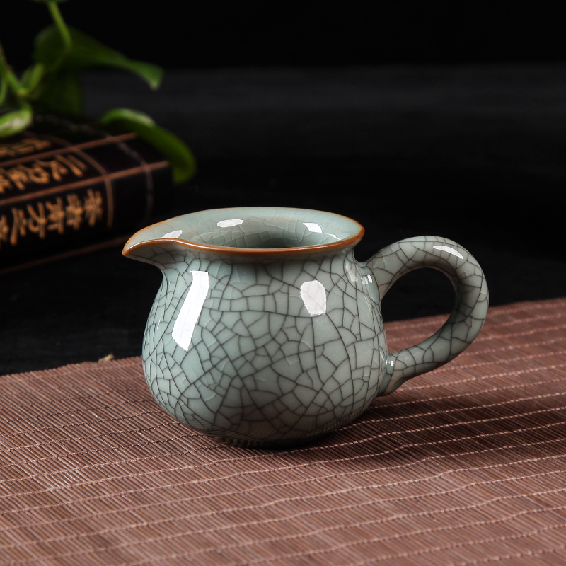 龙泉御茗青瓷冰裂功夫茶具公道杯陶瓷大号过滤分茶器茶海茶道配件