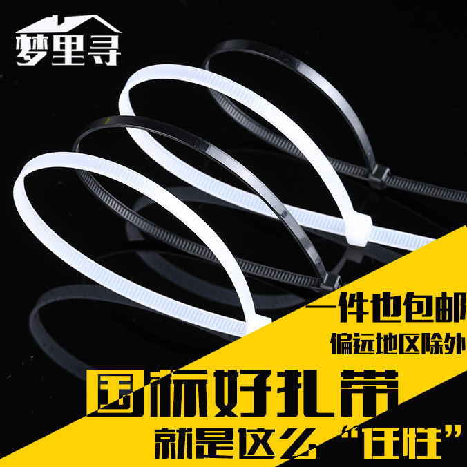 国标自锁式尼龙扎带5*200mm 500条/包固定塑料扎线带 线束捆线带