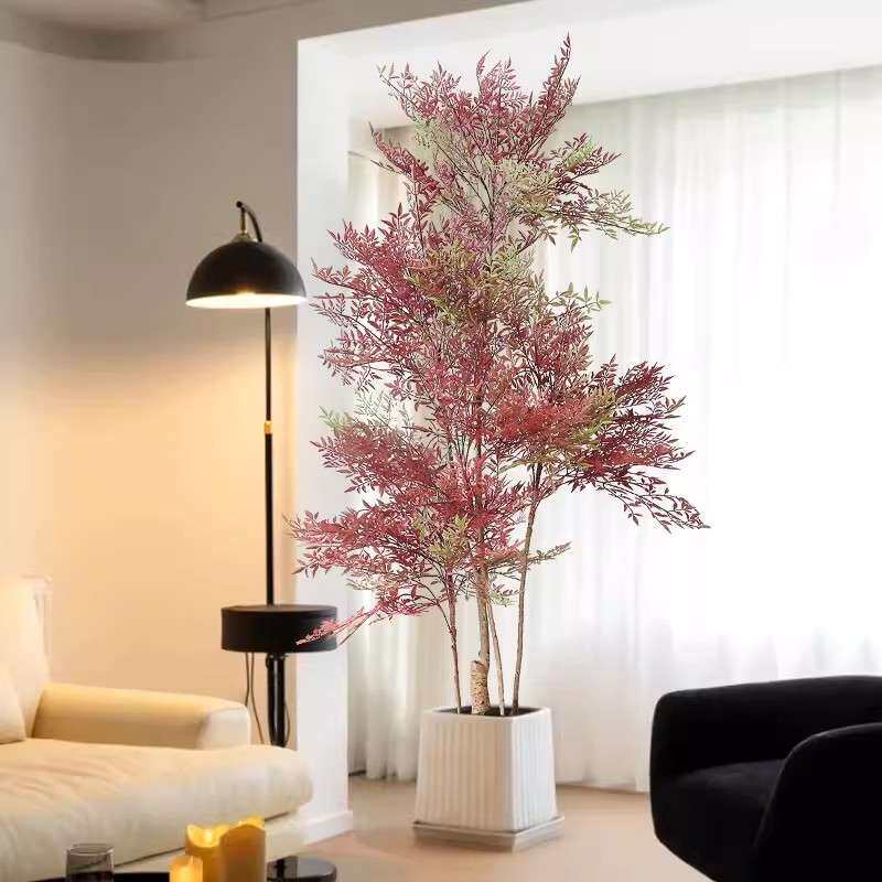 假绿植装饰仿真室内南天竹客厅摆件大型高端轻奢落地盆栽仿真花树