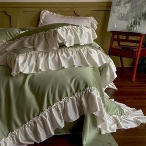2024新款60S纯色天丝四件套-爱森堡 法式复古天丝 丝滑凉感被套