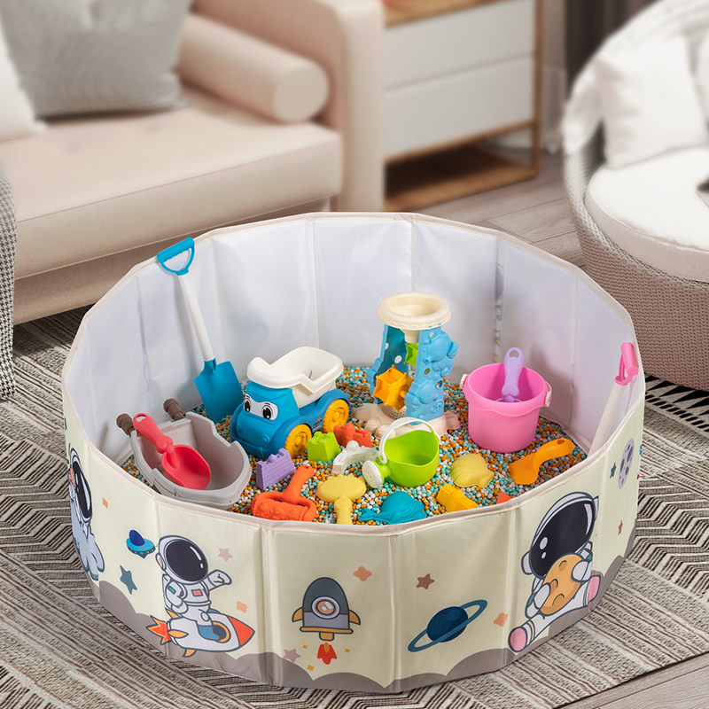 儿童玩具套装决明子玩具沙子仿瓷沙滩玩具宝宝挖沙工具摺叠围栏池