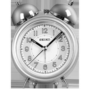 SEIKO精工静音闹钟 创意夜灯夜光贪睡打铃大音量学生儿童闹表