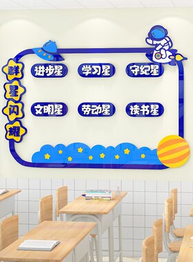 班级每周之星文化墙教室布置装饰中小学光荣榜荣誉榜照片展示墙