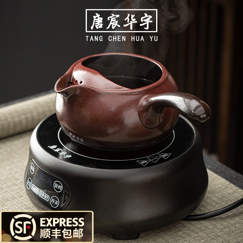 侧把煮茶壶煮茶炉家用白茶黑茶普洱炒茶米茶煮茶器电热炉干烧壶