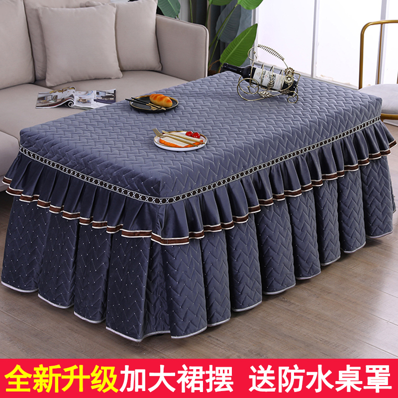 长方形烤火桌子罩套冬季2022新款加绒加厚取暖桌布罩电炉罩烤火罩