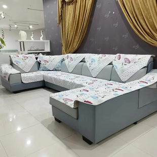 4米u型大沙发坐垫正反两用长扶手沙发垫子沙发垫四季通用组合套装