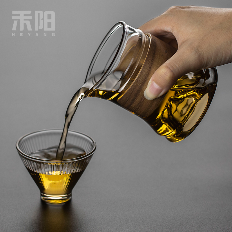 禾阳 公道杯耐热玻璃加厚分茶器家用防烫茶海匀杯倒茶器公杯