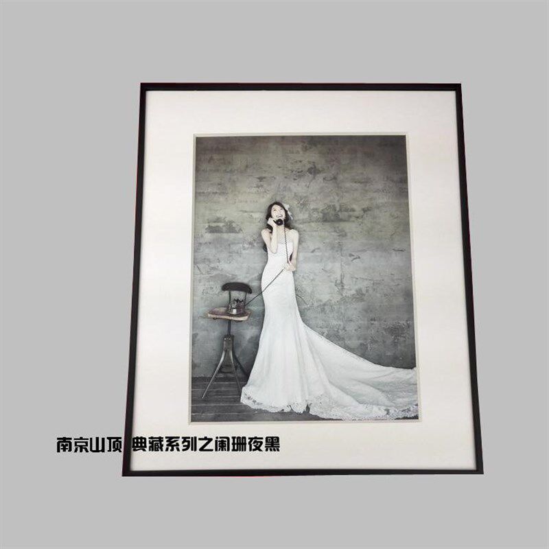 艺术微喷铝合金画框无酸定制金属相框卡纸海报摄影展装裱挂墙摆台