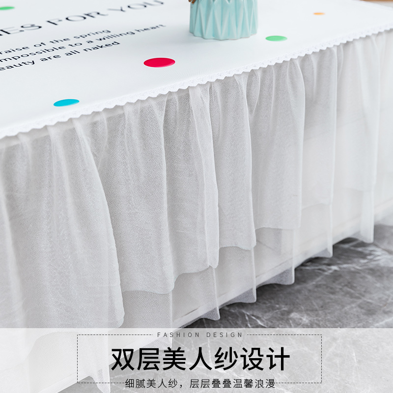 茶几罩全包桌布蕾丝长方形电视柜客厅布艺盖巾茶机布垫桌罩家用