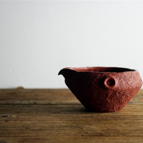 全手工功夫茶具 原矿黄段泥功杯匀杯茶海公道杯 纯手捏浮雕公杯