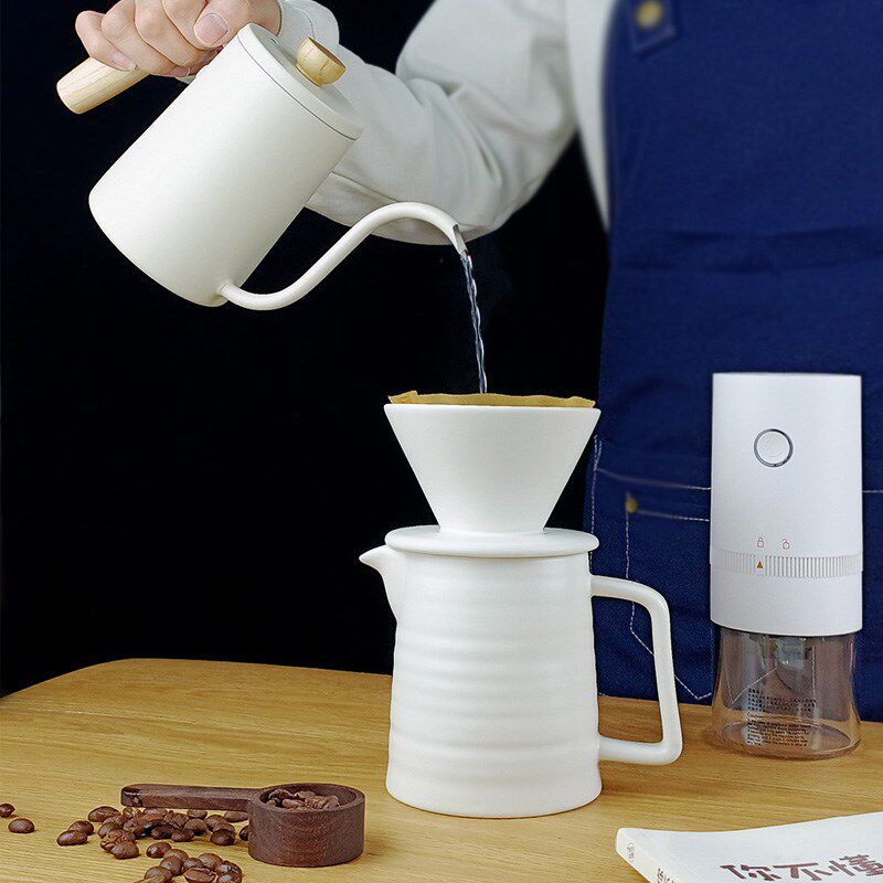 手冲咖啡壶套装陶瓷咖啡滤杯V60滤纸分享壶滴漏式咖啡器具家用