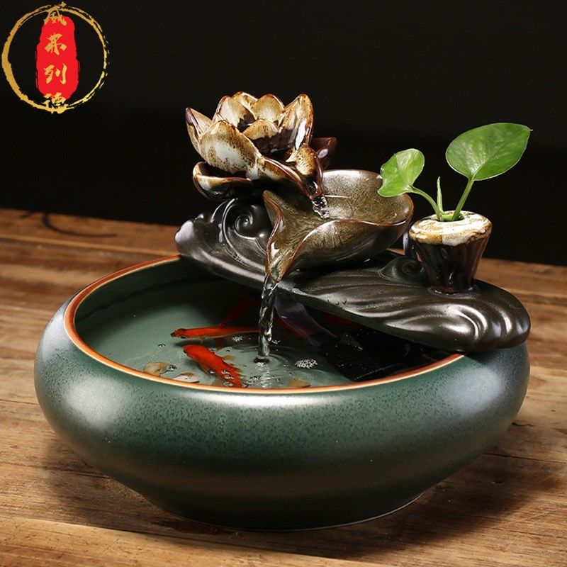 威弗列德陶瓷小型桌面客厅茶桌办公室装饰品循环水景观新流水摆件,家居饰品,流水摆件,淘宝优惠券,粉丝福利购,淘宝优惠卷