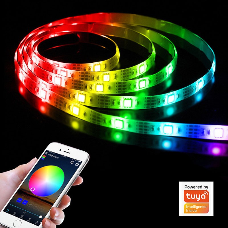 涂鸦智能数字调光套装 双色温灯带RGBCW变光调光柔性吊顶线性灯带