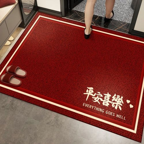 红色地毯新年喜庆入户门地垫耐脏大门口防滑垫子家用玄关福字门厅