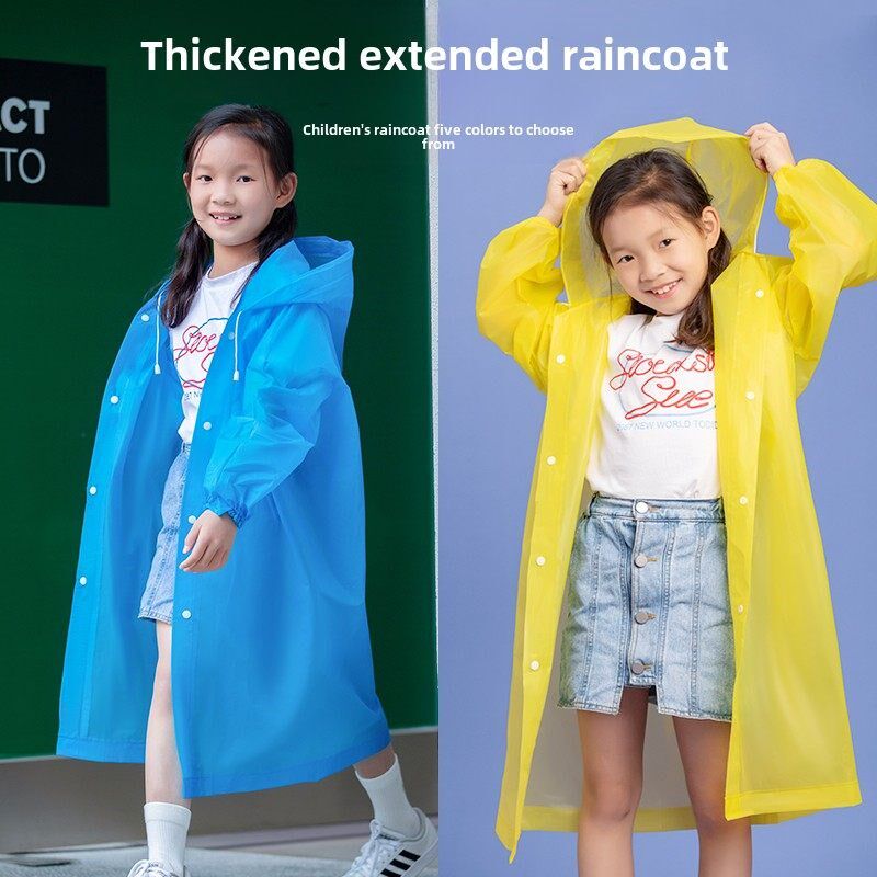 儿童雨衣一次性加厚全身可背书包男童防水连体透明女孩小学生雨披