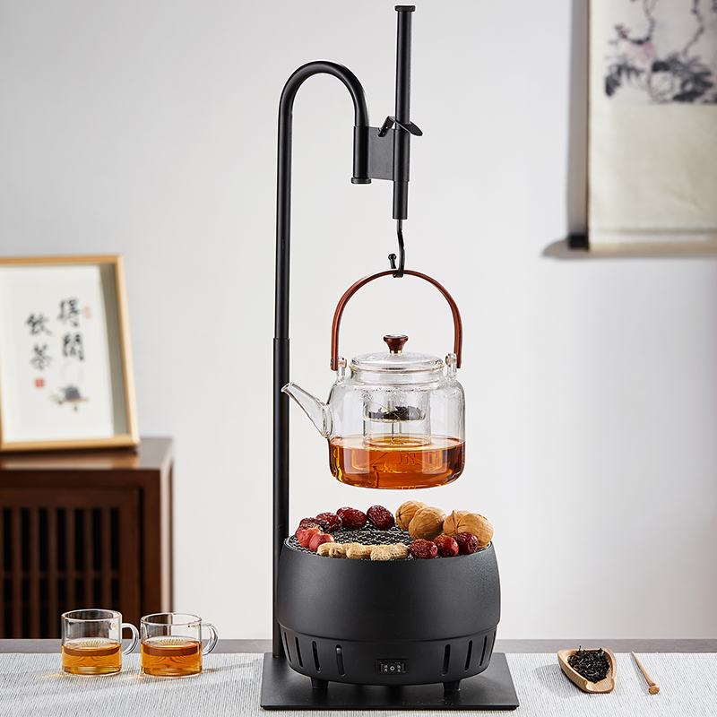 围炉煮茶炉电炉家用冬季室内全套玻璃茶壶煮茶器烤炉烧水茶具套组