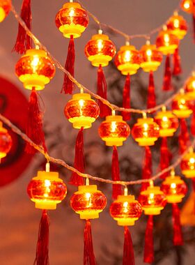 春节装饰挂件红色小灯笼庭院布置过年带电的节日活动彩灯新年挂饰