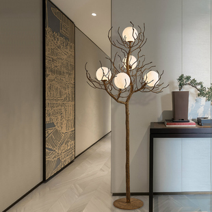 树枝月球落地灯侘寂风客厅沙发旁卧室树干装饰氛围灯民宿设计师款