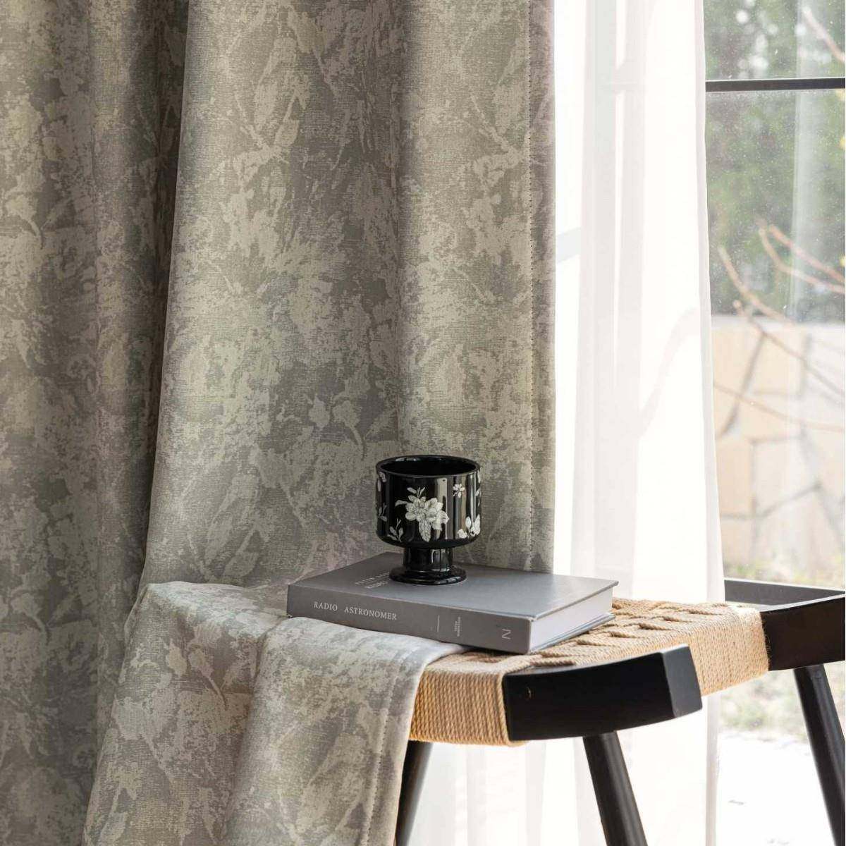 1PC新款唐顿庄园花色窗帘客厅卧室装饰窗帘个性装饰穿杆窗纱窗帘