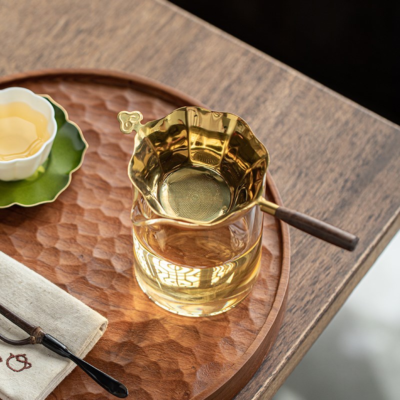 茶漏茶滤不锈钢茶叶过滤网茶器茶具配件细密泡茶隔滤网高档黑檀木