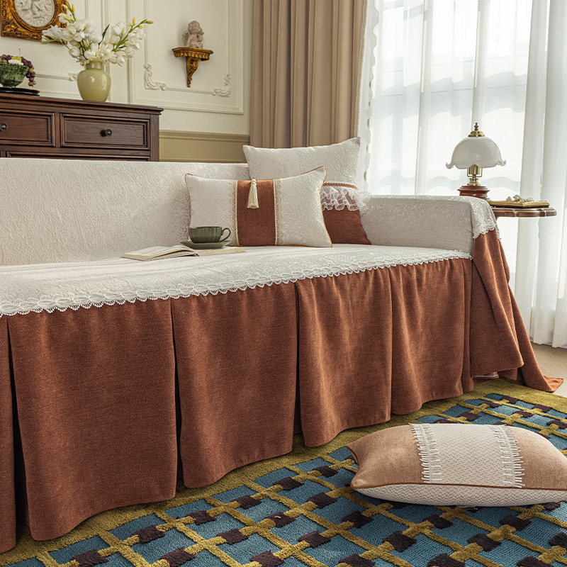 中古风沙发盖布盖巾高级感沙发垫四季通用沙发巾抱枕枕套靠枕腰枕