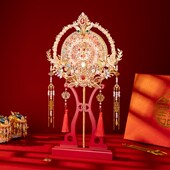 舞绣缘团扇新娘结婚成品重工高级婚扇手工diy材料包中式 婚礼喜扇