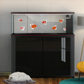 彩鲽彩蝶2023秋季 鱼缸超白玻璃水族箱底滤套缸金鱼兰寿缸矮缸 新款