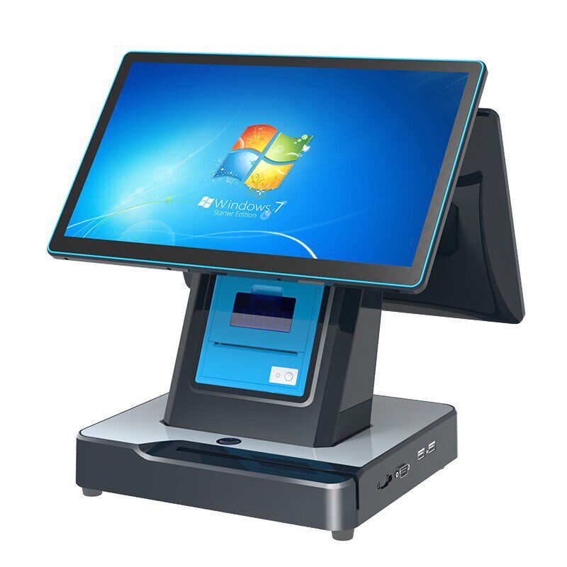 爱宝AB-9100触摸双屏收银机一体机餐饮奶茶超市便利店零售收款机