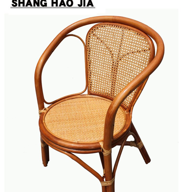 小藤椅三件套阳台茶桌组合 天然植物藤椅五件套 单人休闲靠背椅