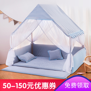 儿童游戏帐篷室内男孩玩具屋小房子防蚊宝宝爬爬垫分床幔小孩围栏