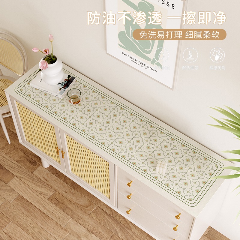 入户鞋柜台面垫子餐边柜防水防油免洗长条桌布酒柜盖布电视柜桌垫