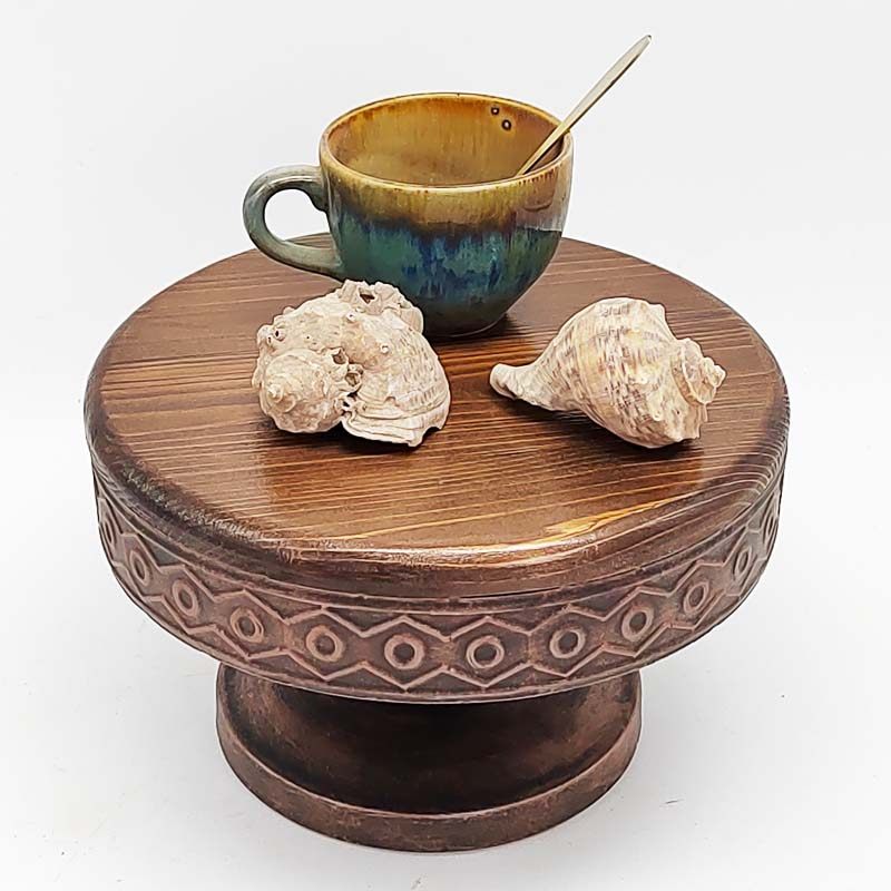 欧式圆形桌面蛋糕架甜点展示台节庆用品礼品装扮装饰实木面板铁座