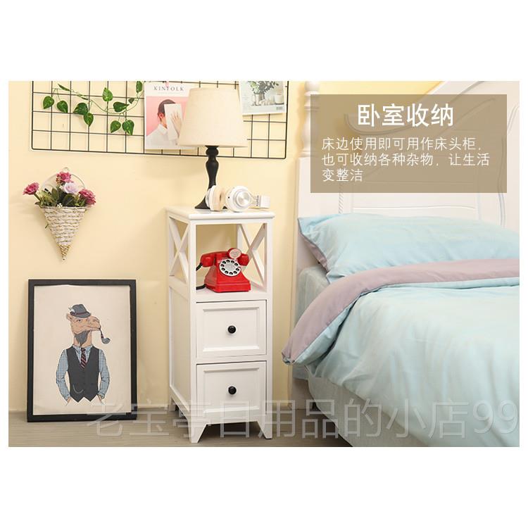 正品小床头型柜超窄20木/25/30/35缝/宽实夹缝收纳柜子抽屉式隙储