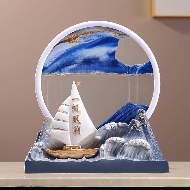 一帆风顺流沙画摆件客厅电视柜酒柜玄关办公室装饰品乔迁新居礼品,家居饰品,装饰摆件,淘宝优惠券,粉丝福利购,淘宝优惠卷